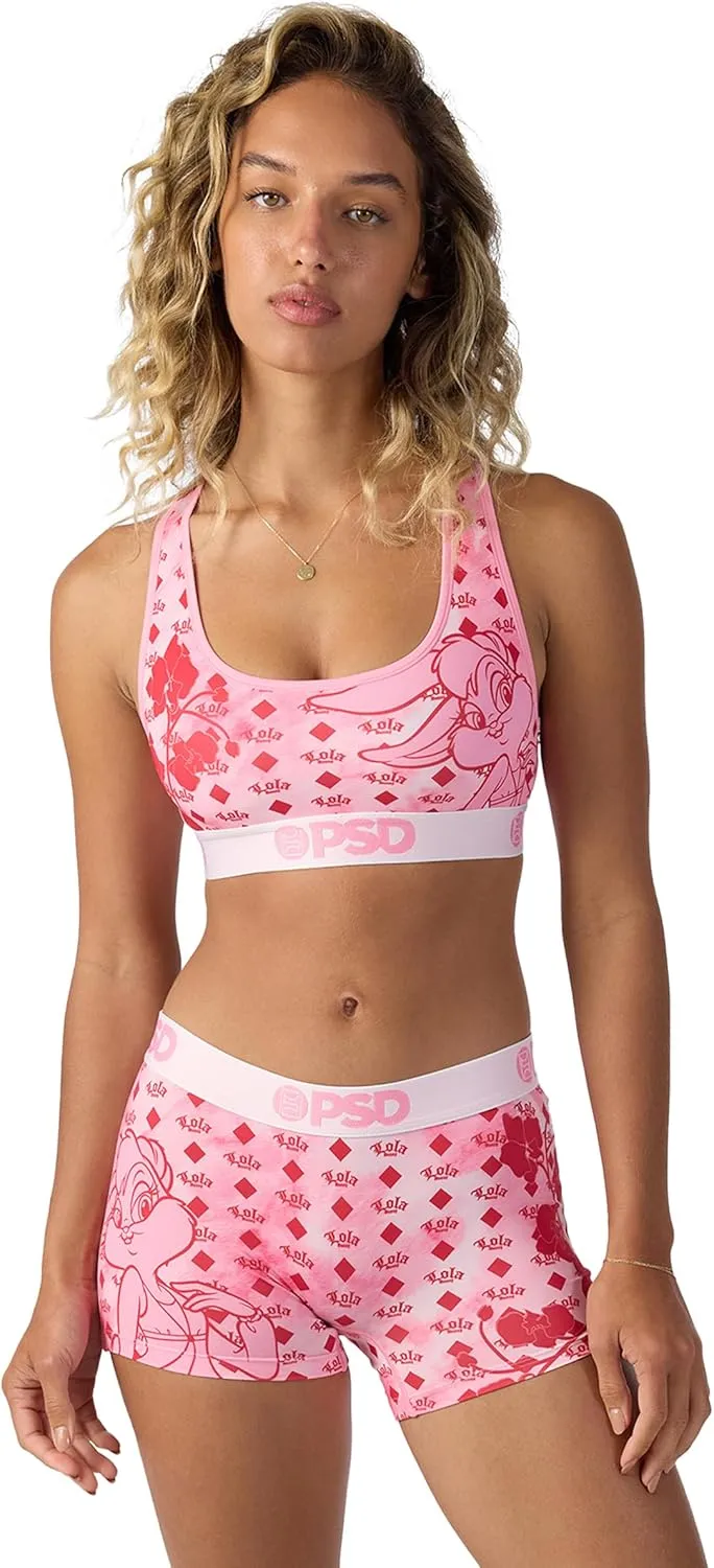 PSD Women's Looney Tunes Sports Bra - Racerback Sports Bras for Women with Breathable Microfiber Fabric