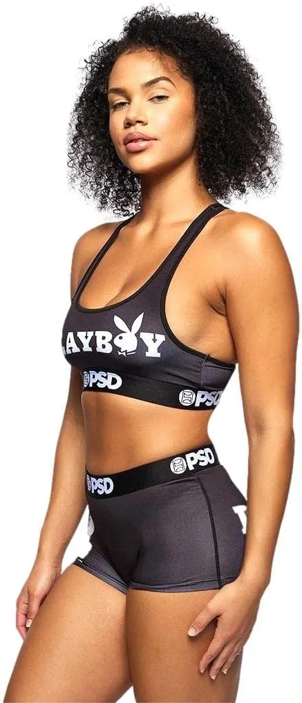 PSD Women's Playboy Sports Bra - Racerback Sports Bras for Women with Breathable Microfiber Fabric