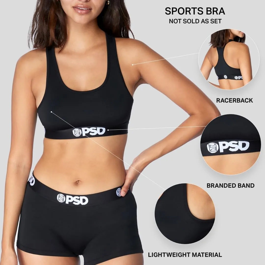 PSD Women's Playboy Sports Bra - Racerback Sports Bras for Women with Breathable Microfiber Fabric