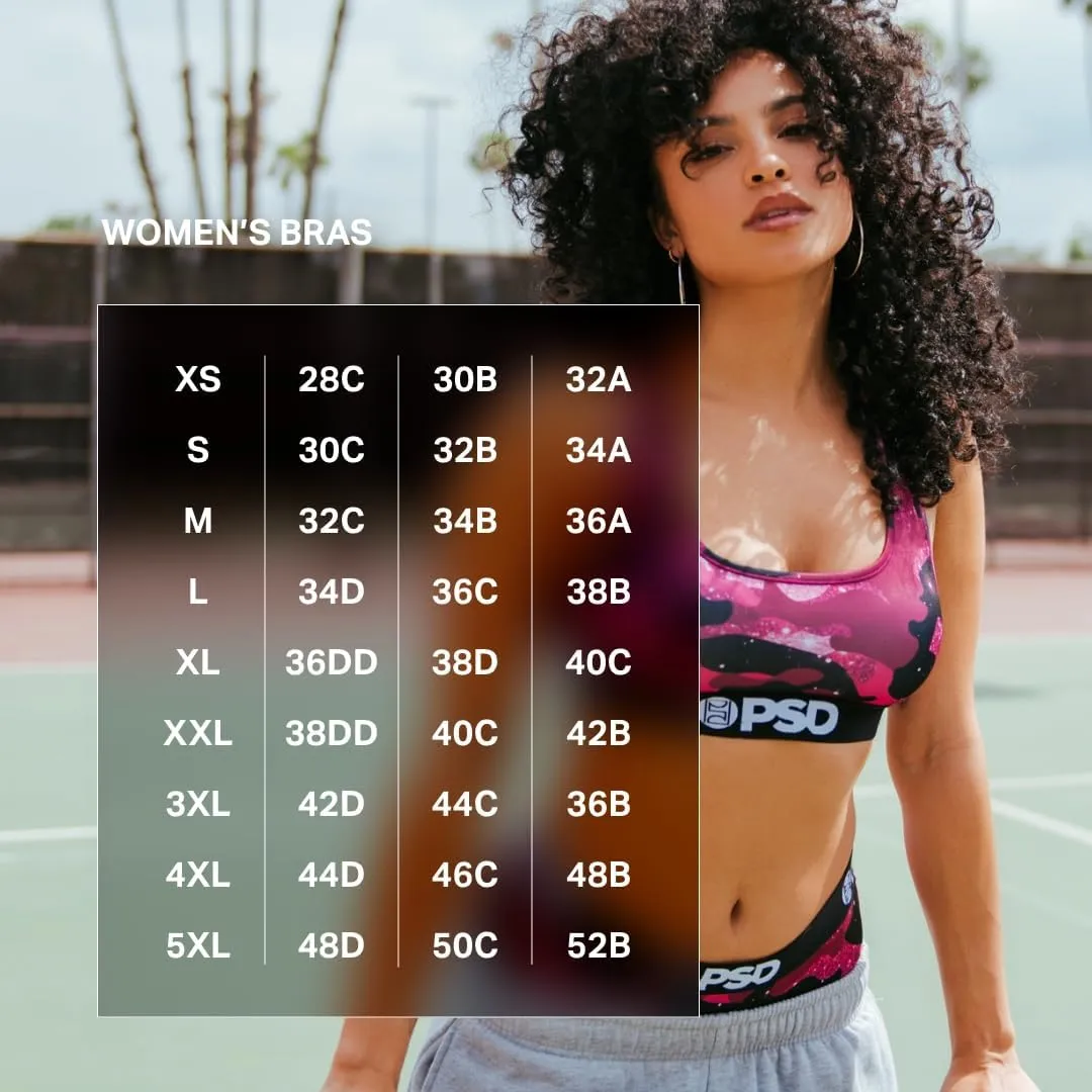 PSD Women's Playboy Sports Bra - Racerback Sports Bras for Women with Breathable Microfiber Fabric