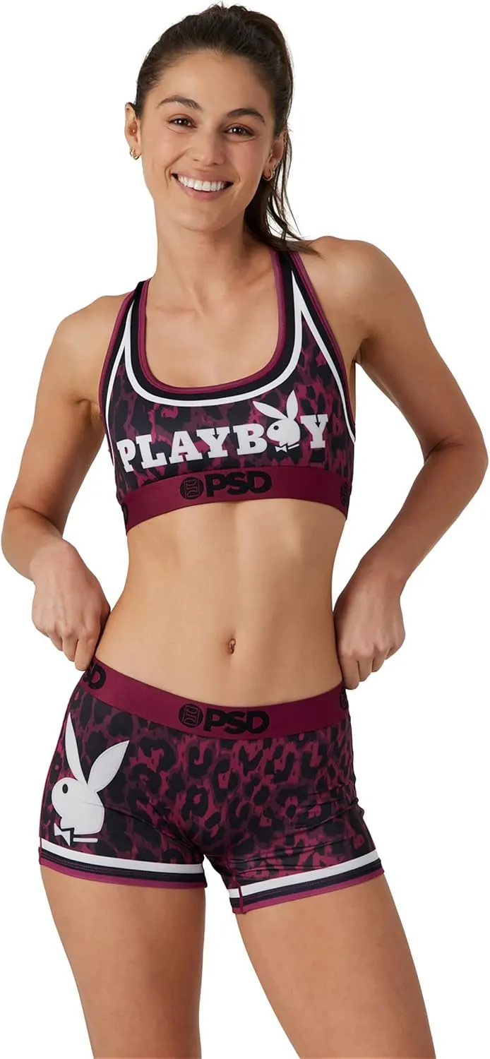 PSD Women's Playboy Sports Bra - Racerback Sports Bras for Women with Breathable Microfiber Fabric