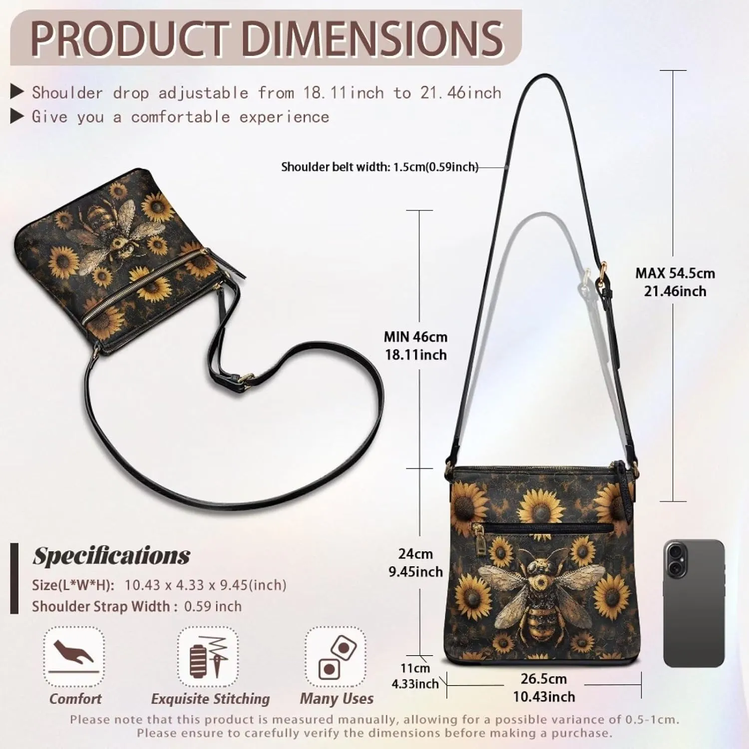 PU Crossbody Bags for Women Fashion Shoulder Purse Bag Travel Purse with Shoulder Strap for Shopping Dating