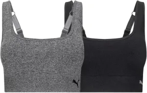 PUMA Sports Bra for Women & Running Sports Bras Pack with Breathable & Supportive Design - Black Small