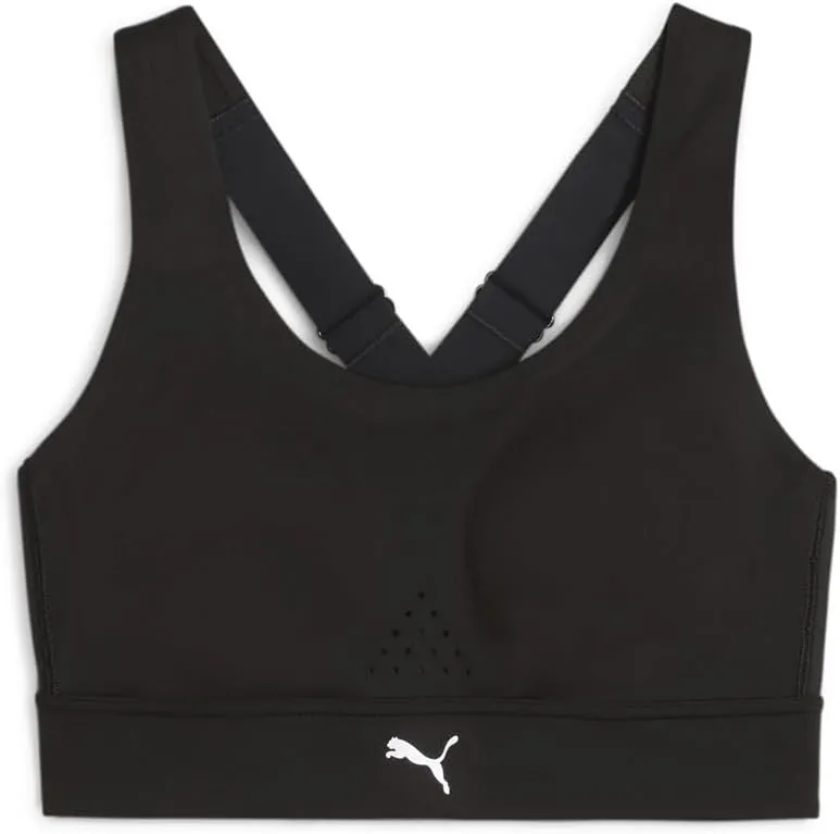 PUMA Womens Pwrbreathe Run Sports Bra Running Casual Breathable - Black - Size S