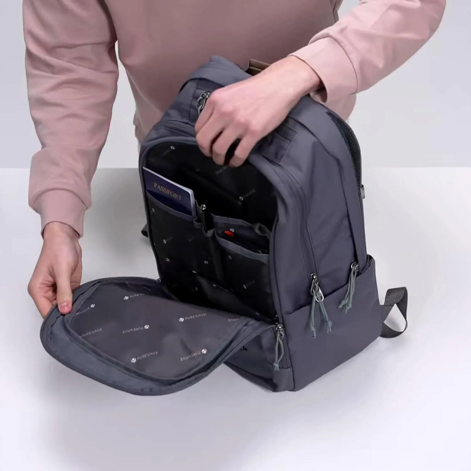 PUREVAVE YKK Zipper Travel Laptop Backpack for Men, and Women