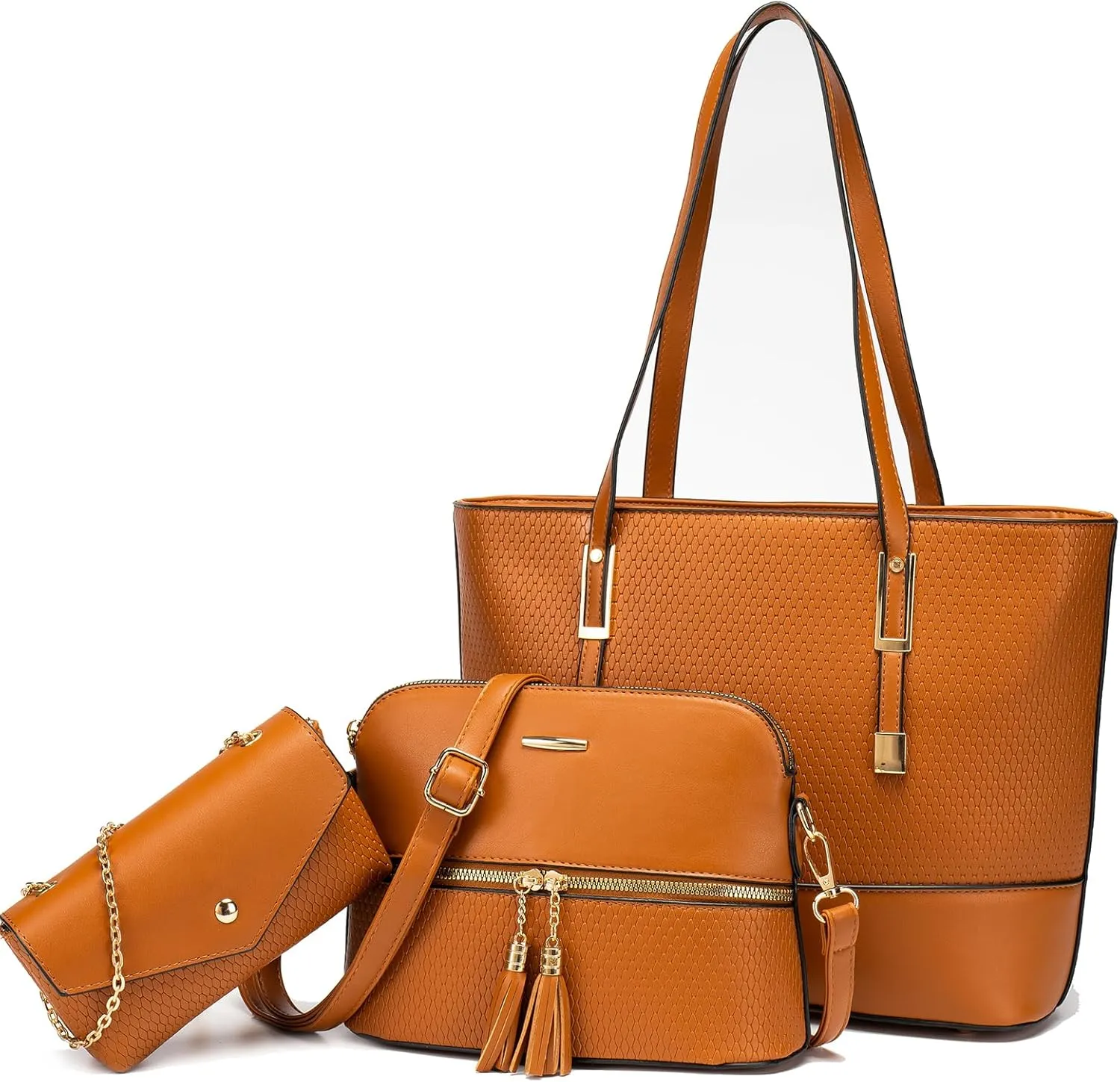 Purses for Women Shoulder Bag Womens Tote Bag Large Capacity Slanting Crossbody Bag Wallet Set 3pcs