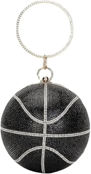 QZUnique Basketball Shaped Cross Body Bag Round Handbag PU Leather Messenger Shoulder Bag Personality Purses for Women