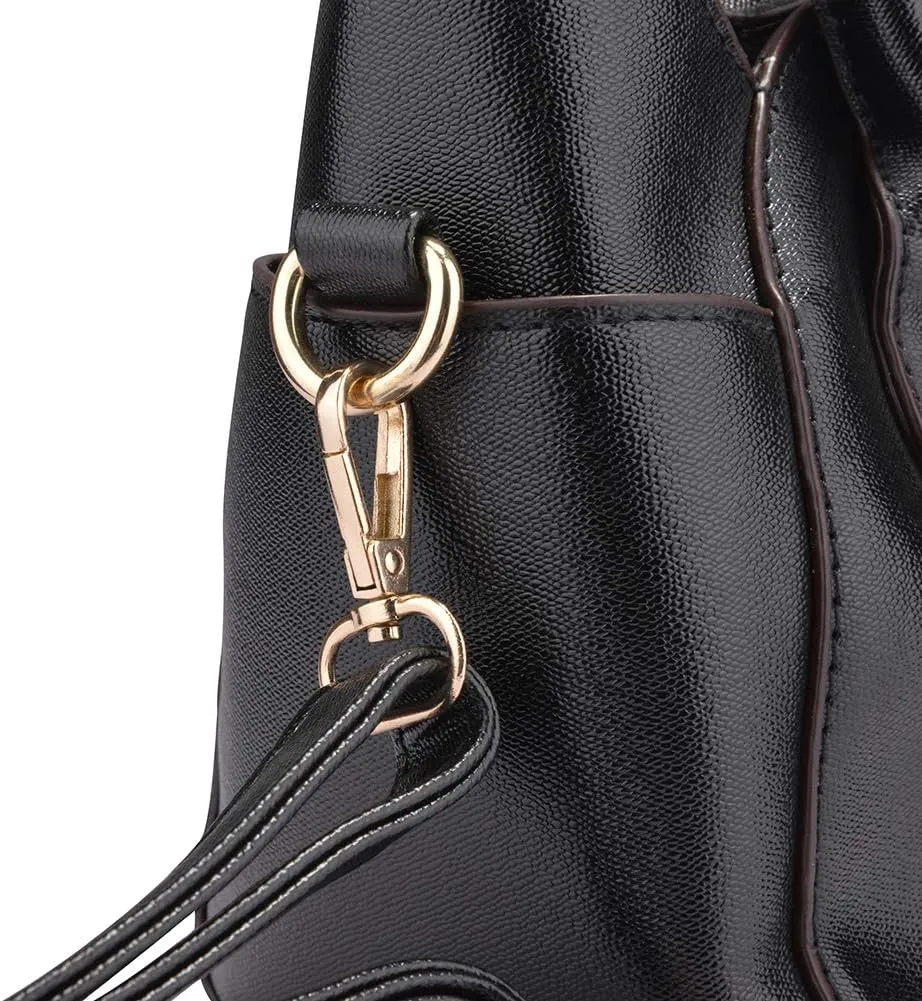 QZUnique Cat Purse for Women Cute Top Handle Shoulder Bag for Teens Girls Pu Leather Gothic Handbag Crossbody Bag
