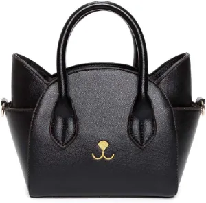 QZUnique Cat Purse for Women Cute Top Handle Shoulder Bag for Teens Girls Pu Leather Gothic Handbag Crossbody Bag