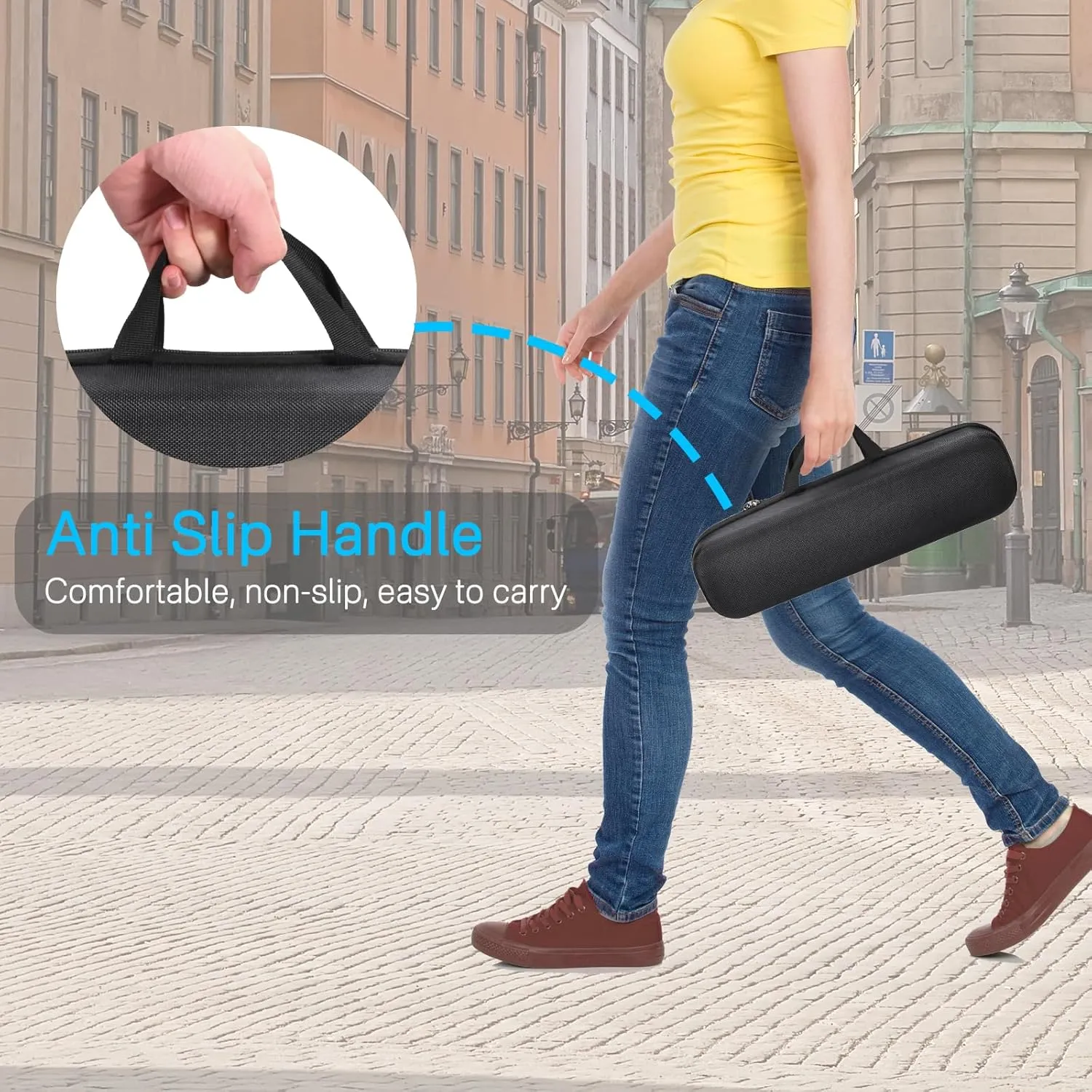 RAIACE Hard Carrying Case Compatible with Dyson airstrait Straightener, Travel Storage Bag. (for Sale is case only) - Black