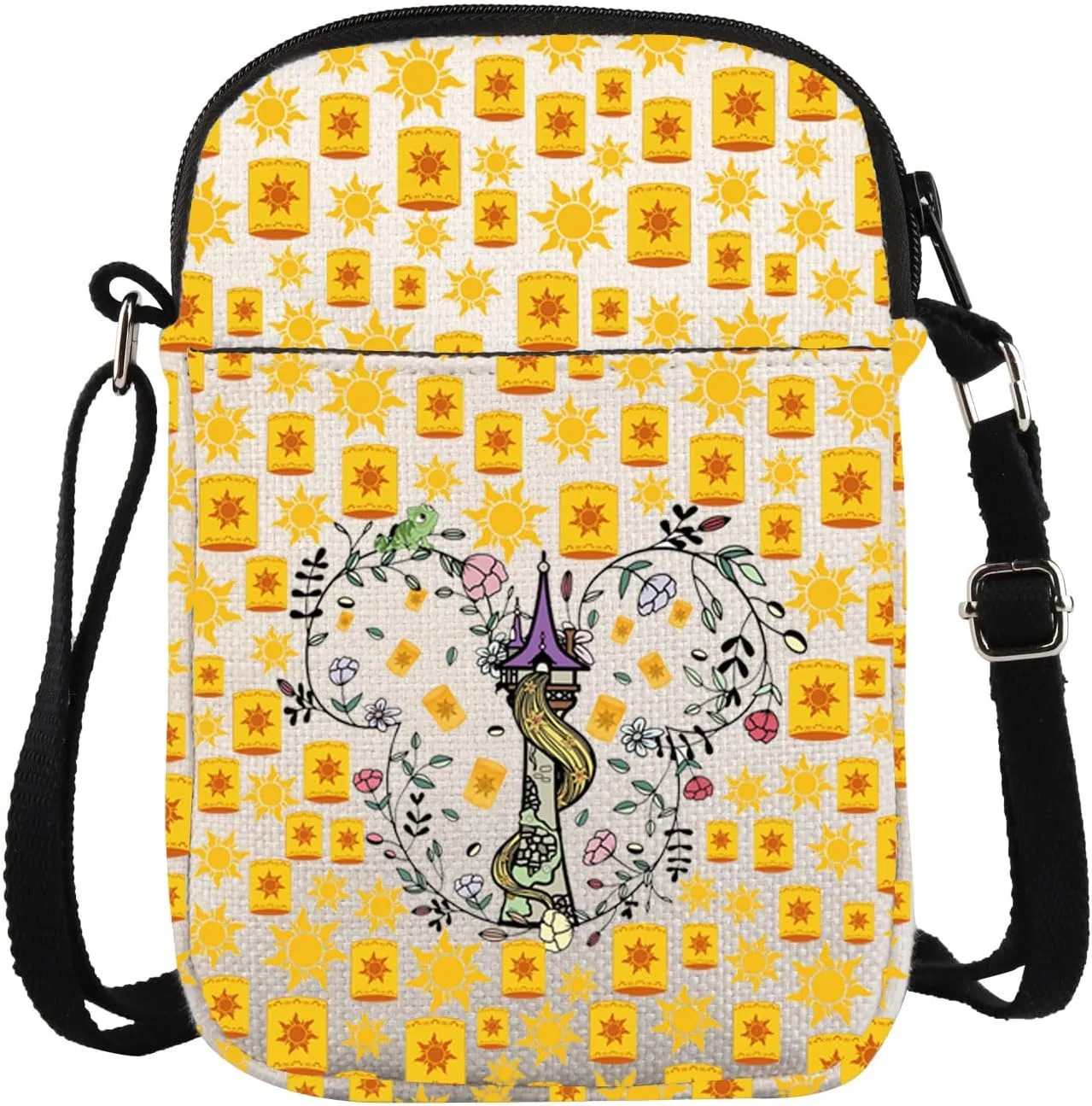 Rapunzel Crossbody Bag Tangled Lover Gifts Fairy Tale Gift Princess Fans Canvas Crossbody Bag