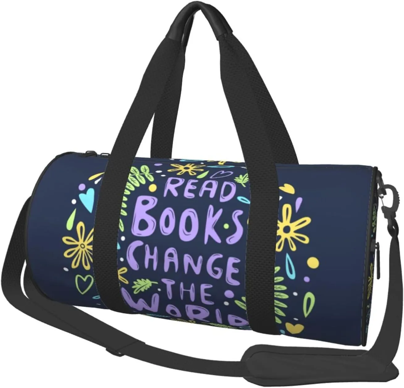 Read Books Change The World Sports Gym Bag Travel Duffel Bag Lightweight Weekender Overnight Bag With Adjustable Strap