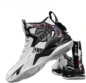Rebound Basketball Shoes Men's Friction Sound Shock Absorption Breathable Sports Teen Marathon Running Shoes