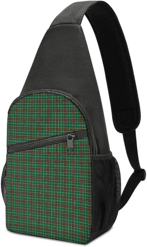 Red White Stripe Portable Chest Bag, Large Capacity Single Shoulder Chest Bag