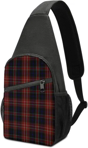 Red White Stripe Portable Chest Bag, Large Capacity Single Shoulder Chest Bag