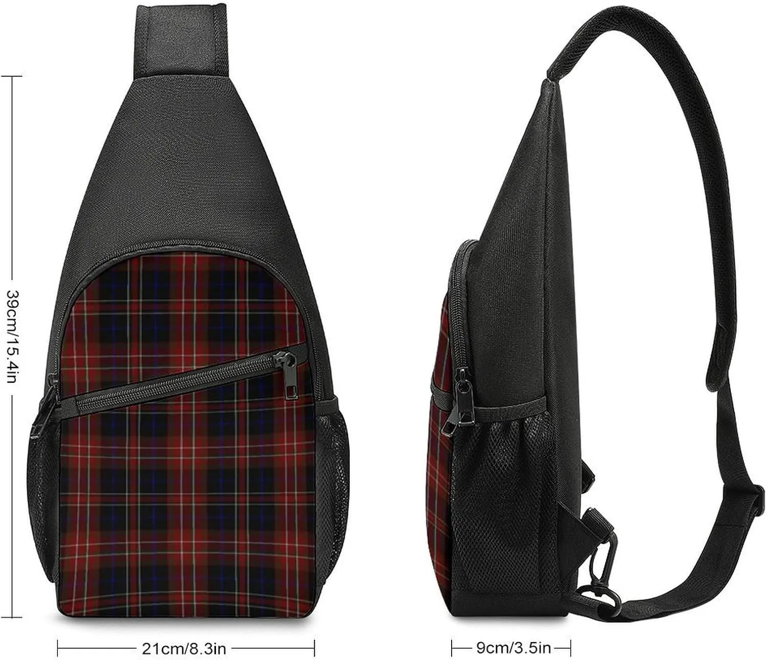 Red White Stripe Portable Chest Bag, Large Capacity Single Shoulder Chest Bag