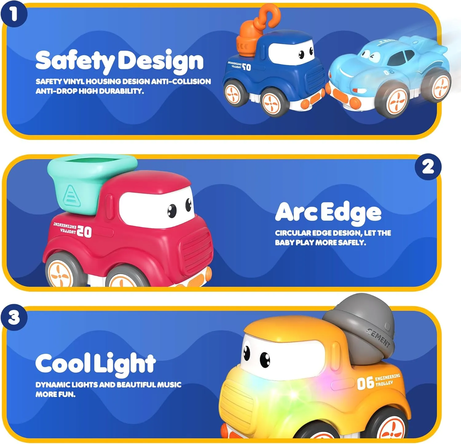 Remote Control Car for Toddlers 1-3,Safe & Durable Cartoon Silicone Crash-Resistant RC Car,Toys for Over 2-6 Old Red Cars with LED Light & Music,Christmas Birthday Gift Ideas for Kid Girls & Boys