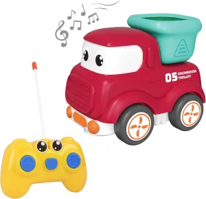 Remote Control Car for Toddlers 1-3,Safe & Durable Cartoon Silicone Crash-Resistant RC Car,Toys for Over 2-6 Old Red Cars with LED Light & Music,Christmas Birthday Gift Ideas for Kid Girls & Boys