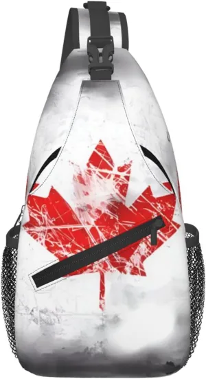Retro Canada Flag Cross Chest Bag Diagonally Men Women Crossbody Shoulder Bag Casual Fashion Travel Bag Sling Backpack