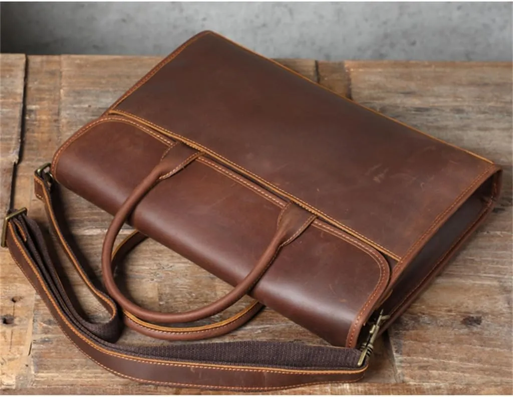 Retro Casual Briefcase Handbag Handbag Men's Single Shoulder Crossbody Bag Computer Bag