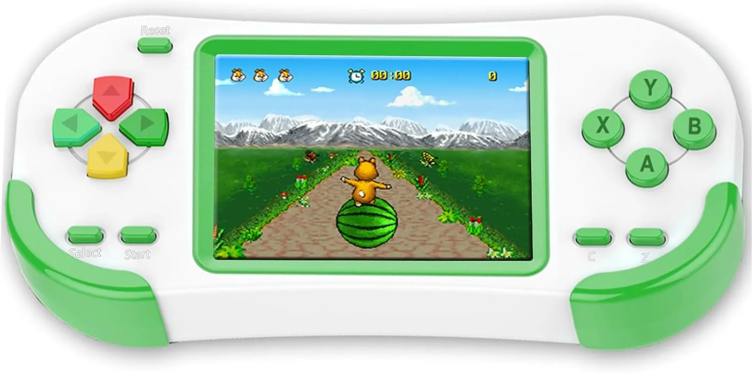 Retro Handheld Games for Kids 4-12 with Build in 218 Puzzle Leisure Video Games Rechargeable 3.0'' Screen Electronics Gaming Player Toys Birthday Gift for Boys Girls (Green)