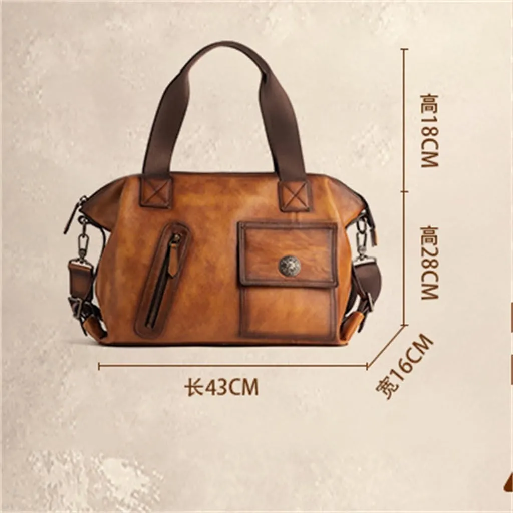 Retro Men's Travel Bag Crossbody Bag Casual Multifunctional Large Capacity Outdoor Handbag Satchel
