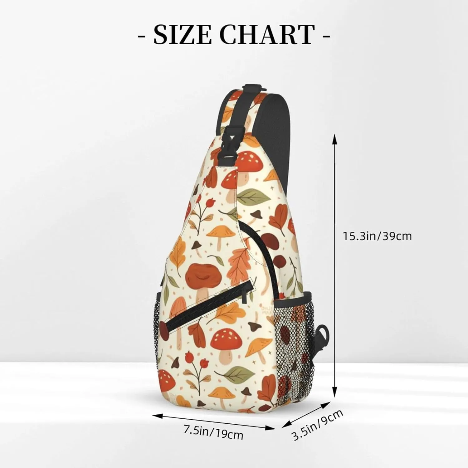 Retro Mushroom Crossbody Sling Bag for Women Men Chest Daypack Crossbody Backpack Travel Sports Hiking Working