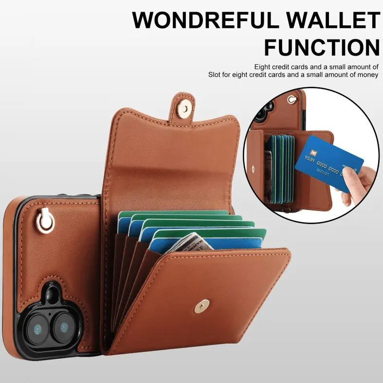 RFID Block Multi Functional Strap Case For iPhone 16 15 14 13 12 11 PRO MAX C15