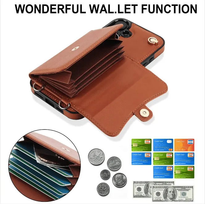 RFID Block Multi Functional Strap Case For iPhone 16 15 14 13 12 11 PRO MAX C15