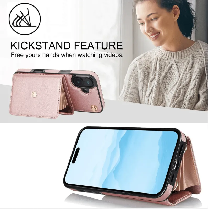 RFID Block Multi Functional Strap Case For iPhone 16 15 14 13 12 11 PRO MAX C16