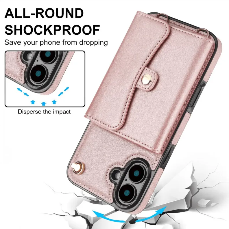 RFID Block Multi Functional Strap Case For iPhone 16 15 14 13 12 11 PRO MAX C16