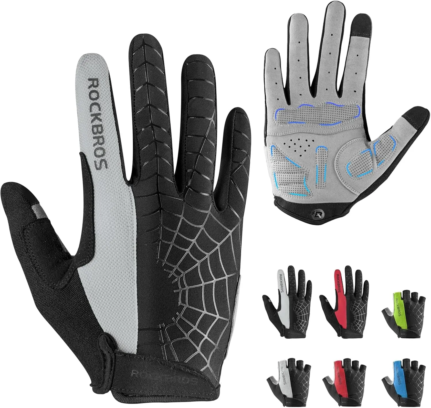 ROCKBROS Men's Cycling Gloves with SBR Pad, Anti-Slip, Breathable for Spring, Autumn Sports Riding
