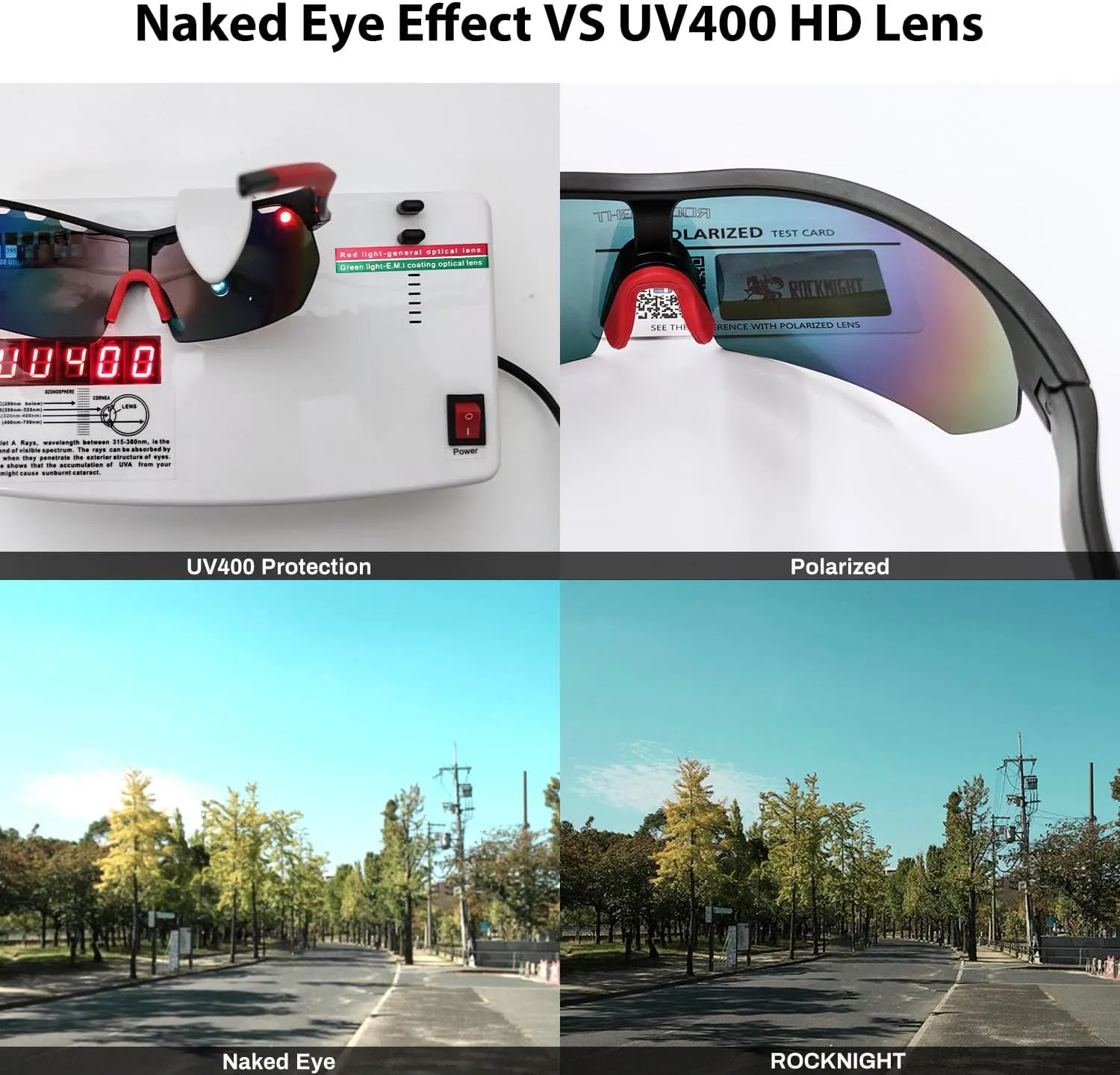 ROCKNIGHT HD Polarized Sports Sunglasses for Cycling, Biking, Baseball & Volleyball Etc- UV Protection, Lightweight & Durable