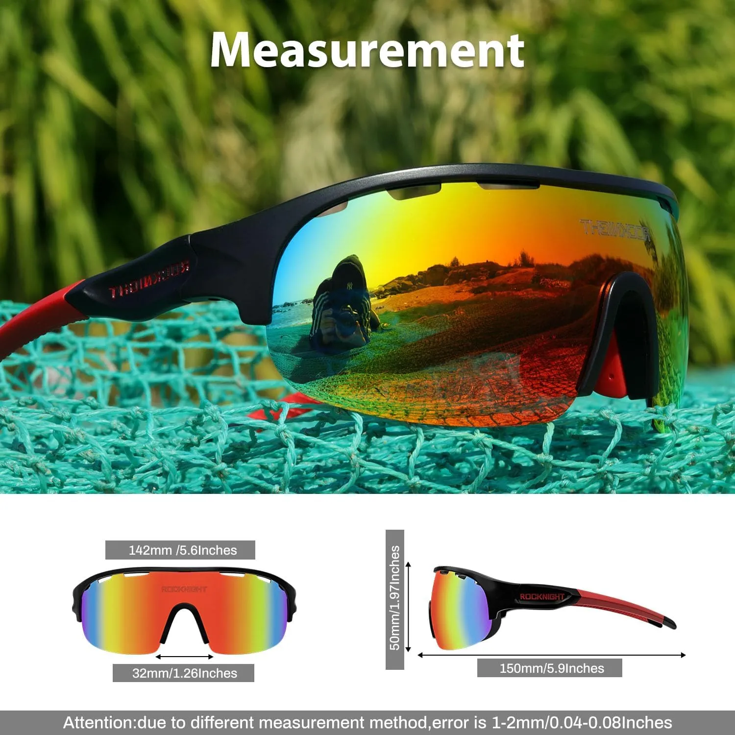 ROCKNIGHT HD Polarized Sports Sunglasses for Cycling, Biking, Baseball & Volleyball Etc- UV Protection, Lightweight & Durable