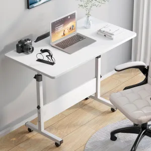 Rolling Desk Adjustable Height,Portable Laptop Desks,Small Standing Desk with Wheels for Home Office