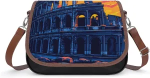 Rome Italy Landmarks Fashion Crossbody Bags for Women Lightweight Shoulder Handbags Travel Purse with Strap Custom Gifts