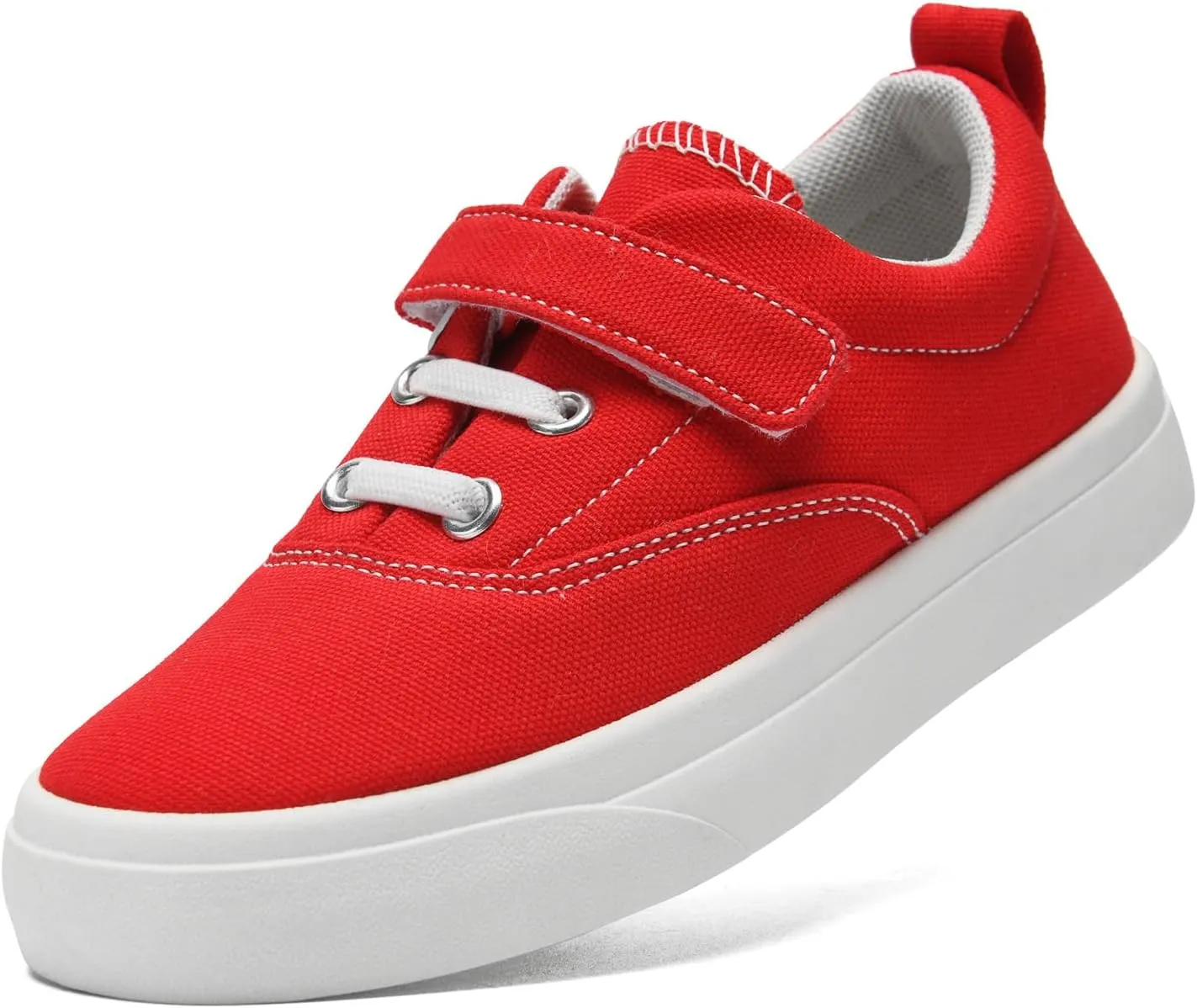 rosyclo Canvas Sneakers for Boys and Girls, Toddler Kids Walking Shoes Lightweight Breathable Non-Slip Soft Adjustable Strap Baby Boy Girl Outdoor Casual Tennis Shoe for Little Big Kid