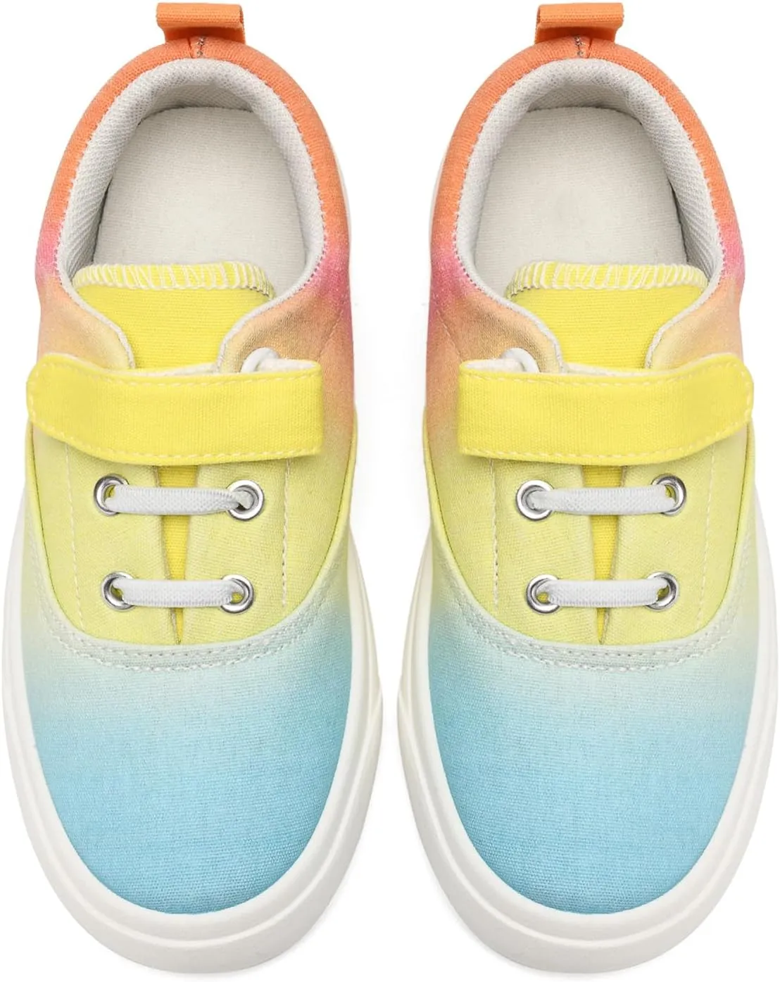 rosyclo Canvas Sneakers for Boys and Girls, Toddler Kids Walking Shoes Lightweight Breathable Non-Slip Soft Adjustable Strap Baby Boy Girl Outdoor Casual Tennis Shoe for Little Big Kid