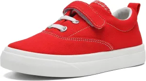 rosyclo Canvas Sneakers for Boys and Girls, Toddler Kids Walking Shoes Lightweight Breathable Non-Slip Soft Adjustable Strap Baby Boy Girl Outdoor Casual Tennis Shoe for Little Big Kid
