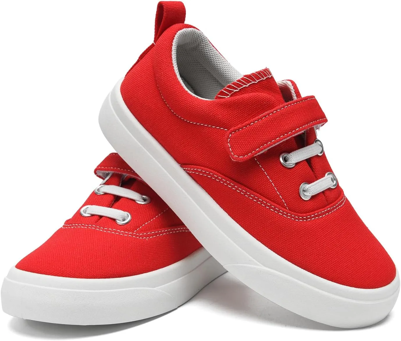 rosyclo Canvas Sneakers for Boys and Girls, Toddler Kids Walking Shoes Lightweight Breathable Non-Slip Soft Adjustable Strap Baby Boy Girl Outdoor Casual Tennis Shoe for Little Big Kid