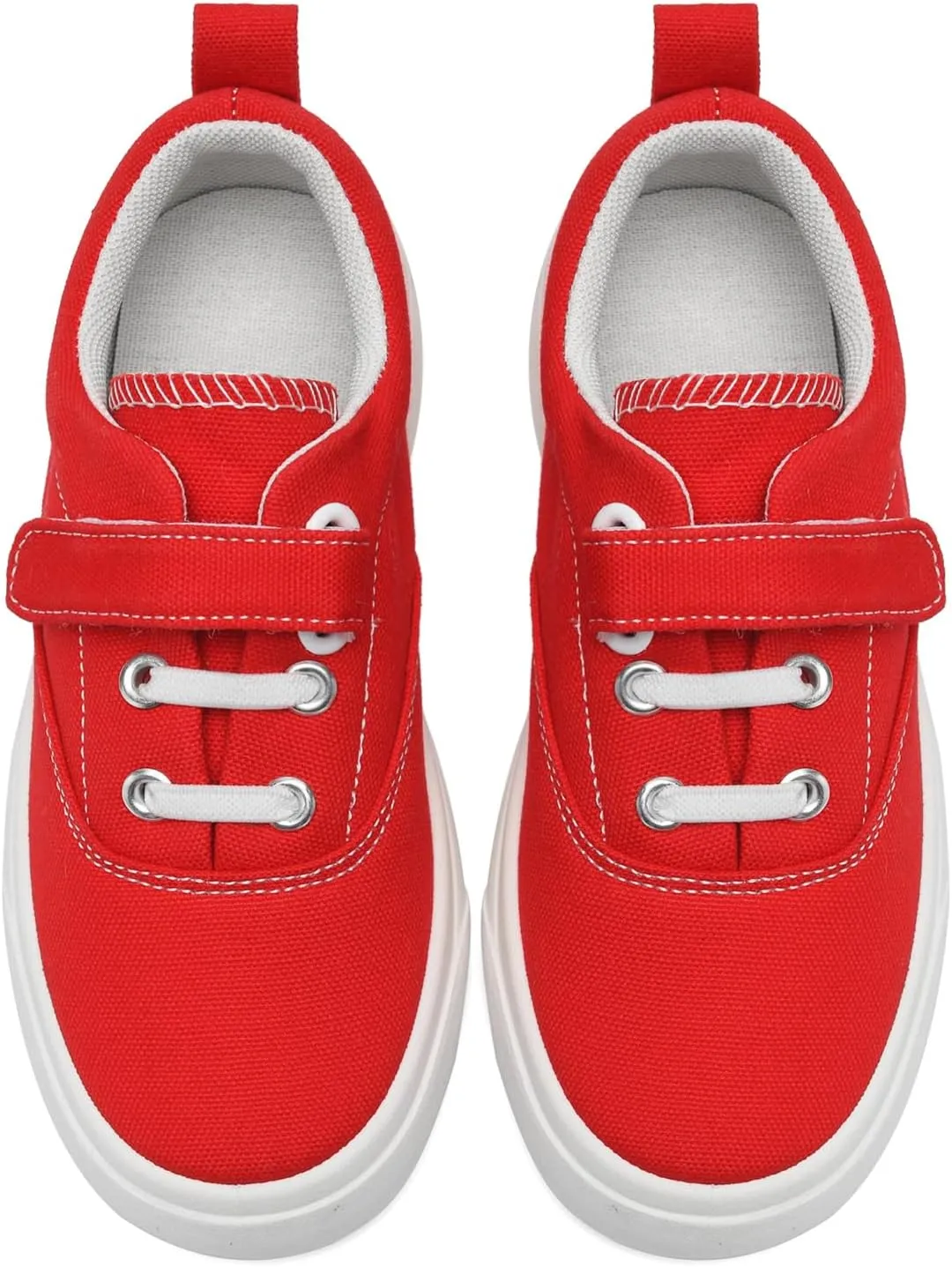 rosyclo Canvas Sneakers for Boys and Girls, Toddler Kids Walking Shoes Lightweight Breathable Non-Slip Soft Adjustable Strap Baby Boy Girl Outdoor Casual Tennis Shoe for Little Big Kid