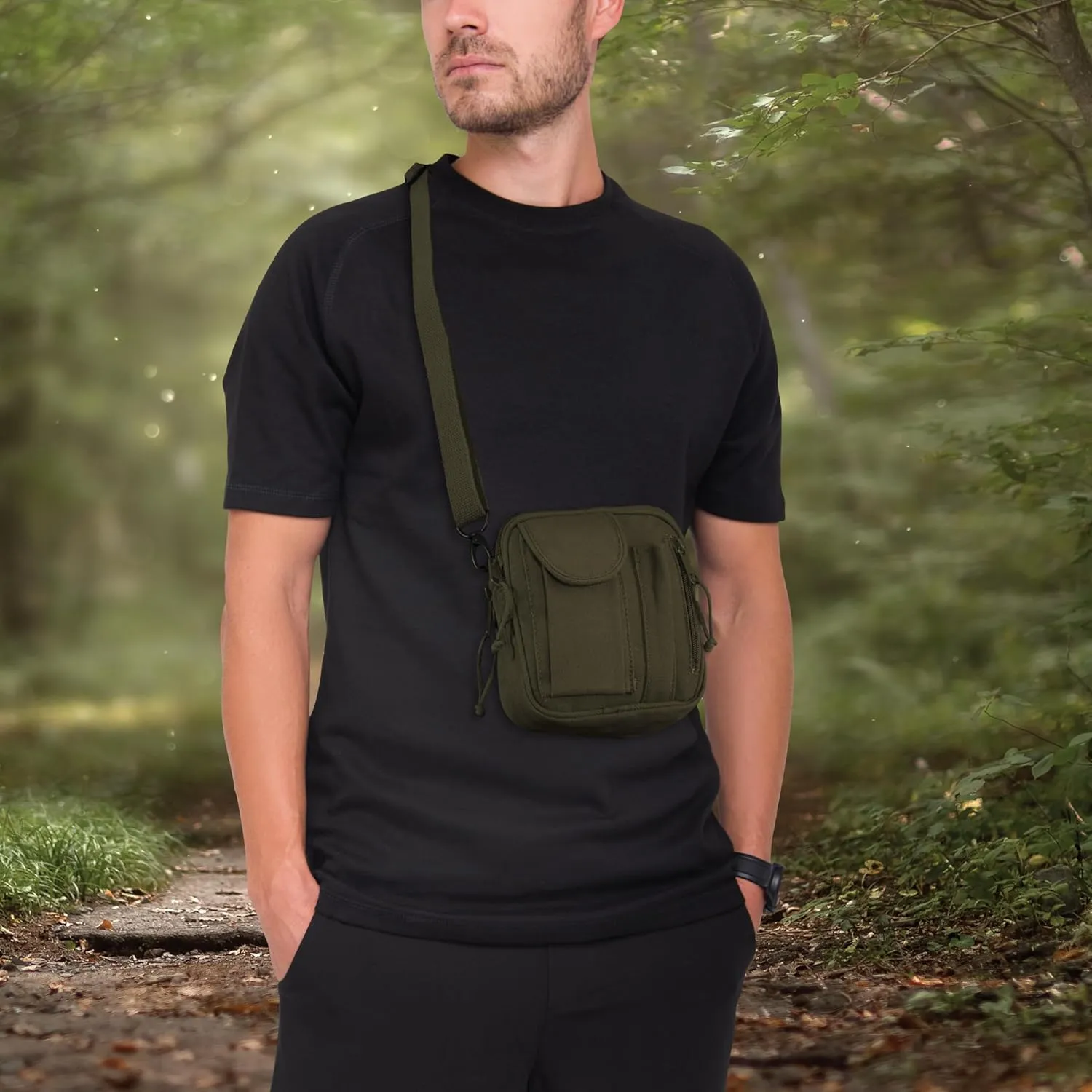 Rothco Excursion Organizer Shoulder Bag – Canvas Crossbody EDC Travel Bag 2L Storage