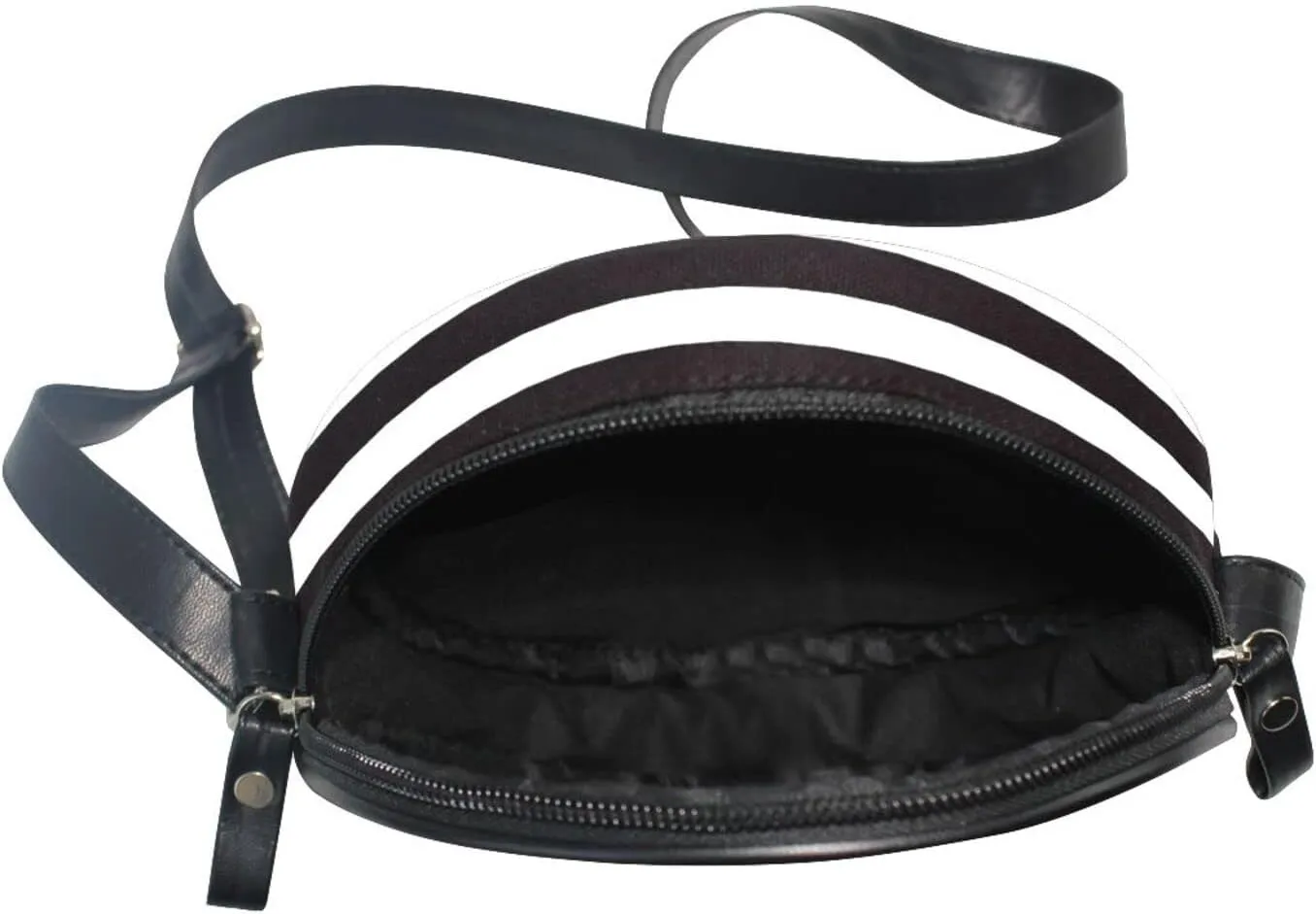 Round Crossbody Bag Small Circle Purse Zip Handbag for Women