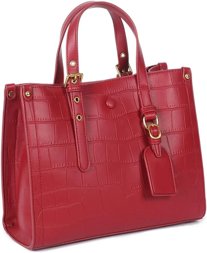 ROUROU Crocodile Print Handbag for Women Genuine Leather Tote Bag Large Capacity Shoulder Bag Fashion Crossbody Bag Purse