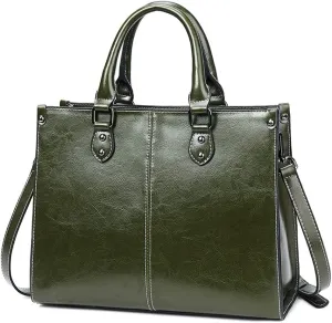 ROUROU Genuine Leather Tote Bag for Women Top Handle Crossbody Bag Hobo Handbag Large Capacity Shoulder Bag Purse