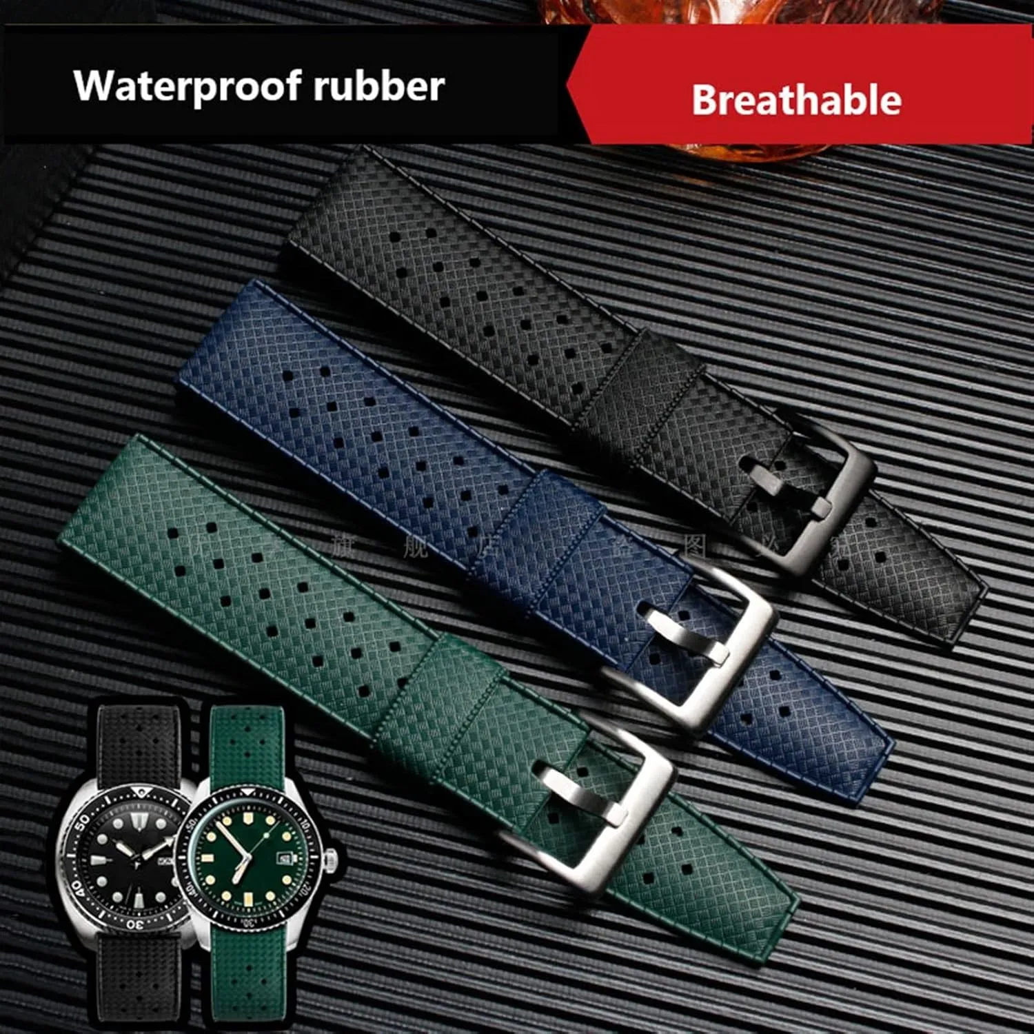 Rubber Watchband For Seiko Canned SRPD73 Silicone Strap 22mm 20mm Waterproof And Breathable Bracelet Outdoor Sports Watchband