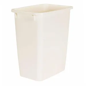 Rubbermaid Small Kitchen Bathroom Trash Can, 5 Gallons, Beige, Waste Basket for Under Counter/Kitchen/Office/Bedroom/Bathroom