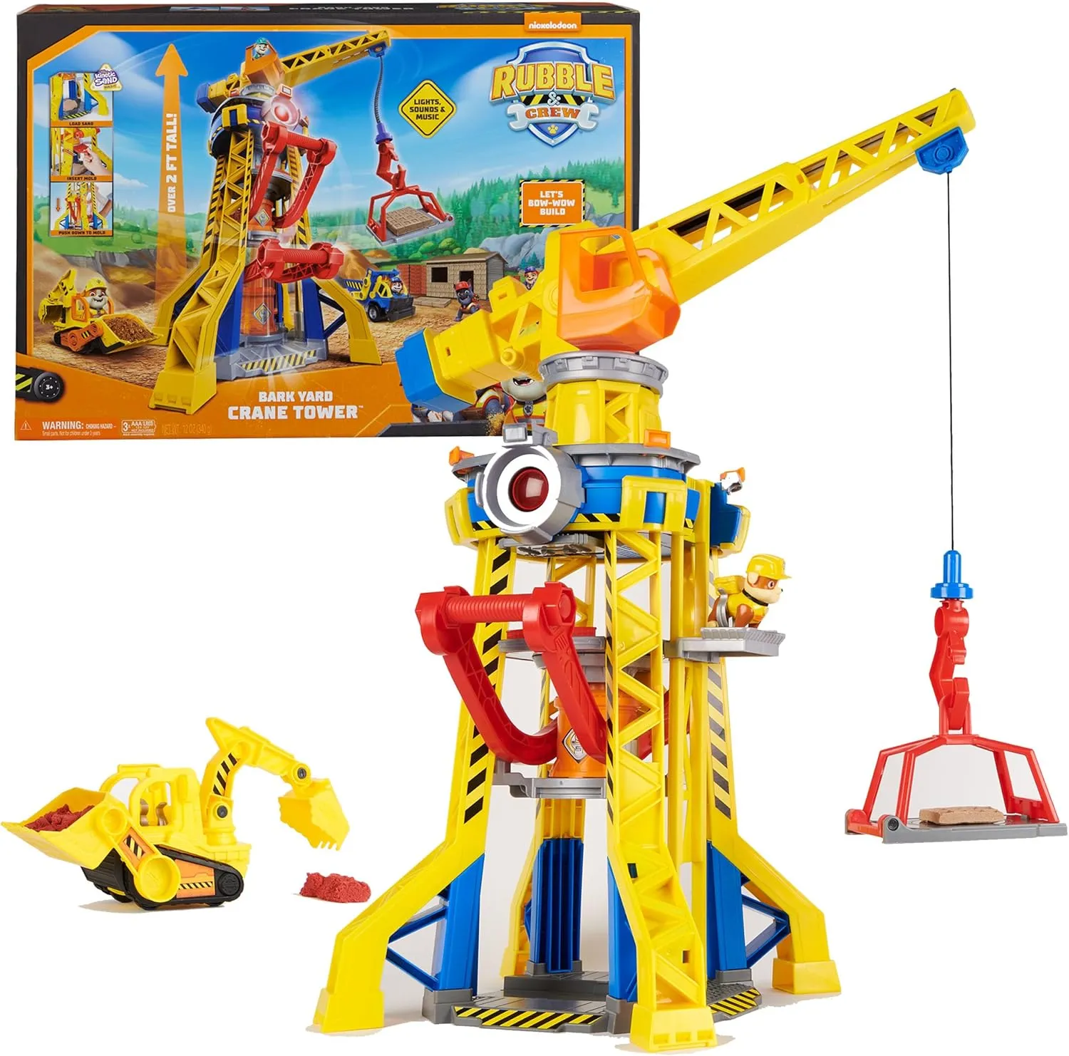 Ruben & Compagnie Brico Park – Interactive Construction Crane – Ruben Figurine Vehicle and Company to Collect – with Magic Sand Kinetic Sand – Paw Patrol Toy – Children's Toy for Ages 3 and Above