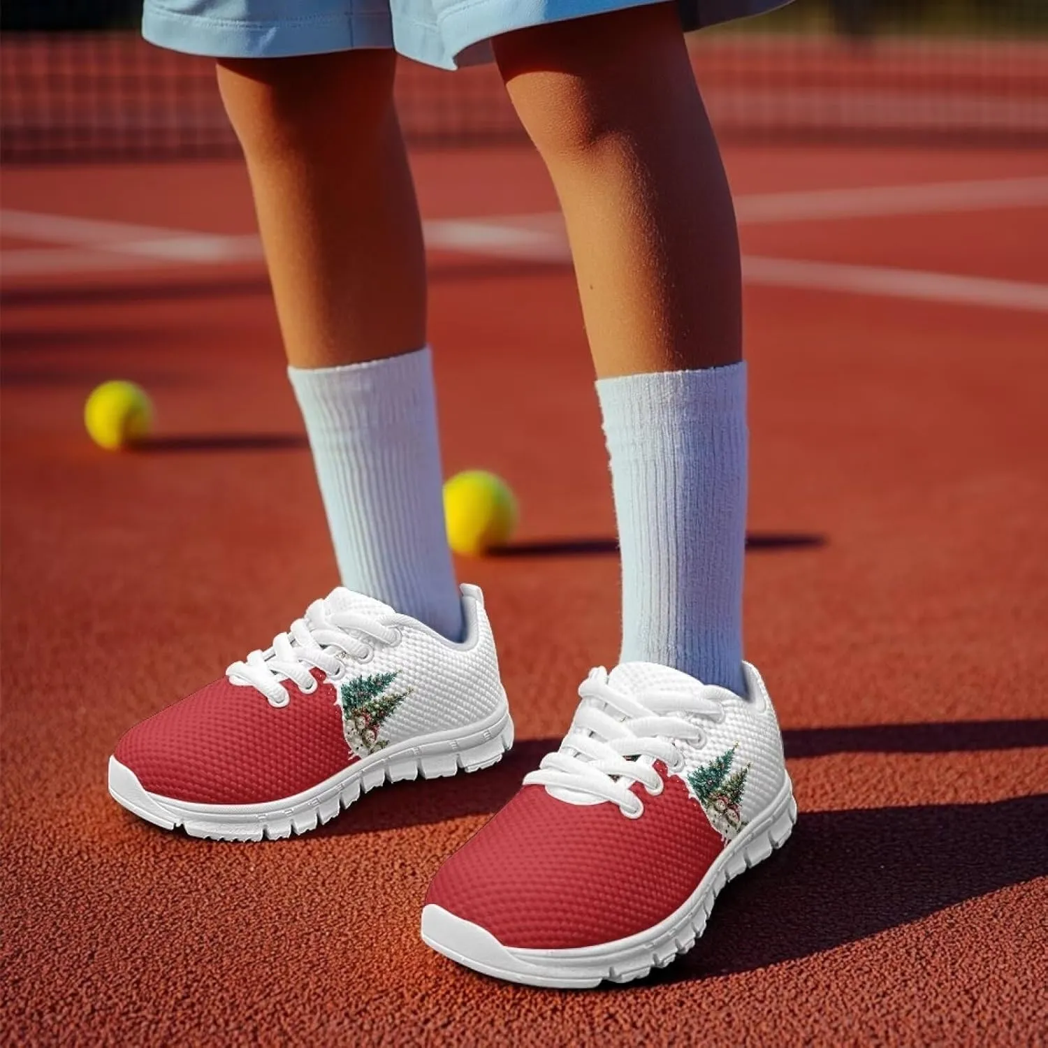 Running Shoes Casual Comfy Outdoor Sneakers for Boys Girls Lightweight Lace-Up Travel Shoes for Walking US Little Kid 11-13 Big Kid 1-5 White Sole