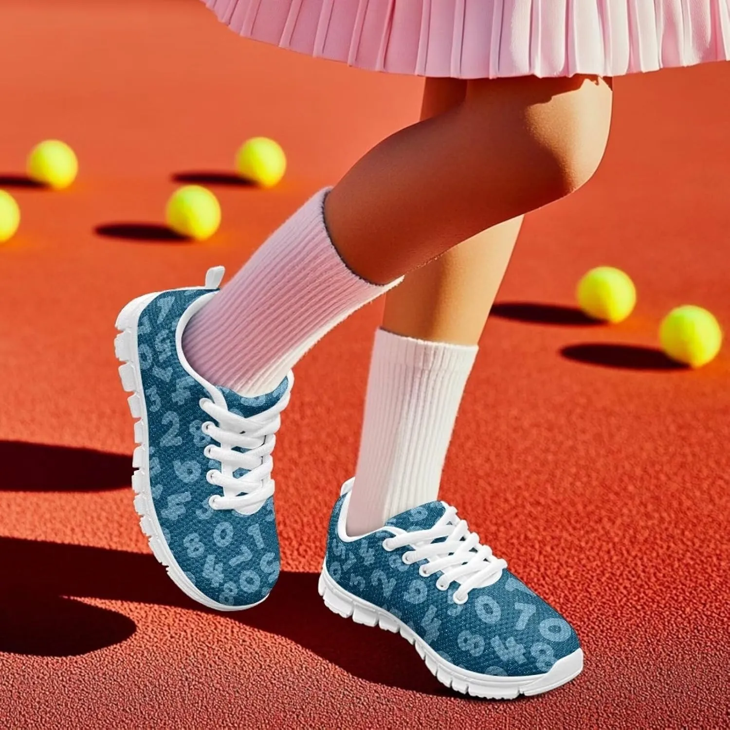 Running Shoes Casual Comfy Outdoor Sneakers for Boys Girls Lightweight Lace-Up Travel Shoes for Walking US Little Kid 11-13 Big Kid 1-5 White Sole